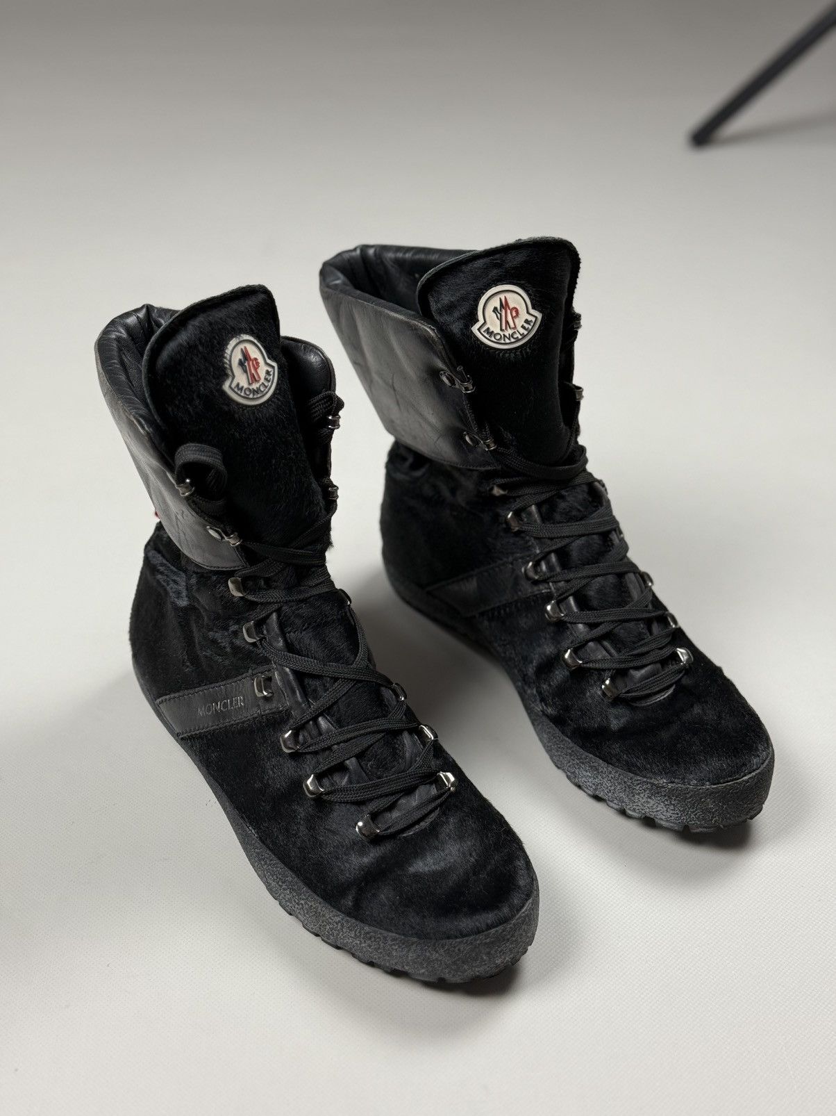 Moncler Moncler Pony Hair Unisex High Top Combat Boots Shoes Size 41 Size US 7 / EU 40 - 1 Thumbnail