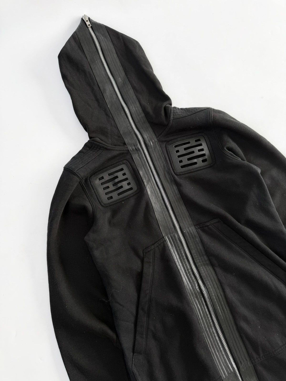 Rick Owens Rick Owens SS14 Vicious Leather- Trim Gimp Hoodie Size US S / EU 44-46 / 1 - 4 Thumbnail