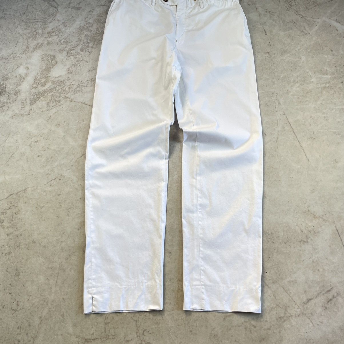 Canali × Designer Canali Oldmoney White Stretch Baggy Trousers Size US 37 - 2 Thumbnail