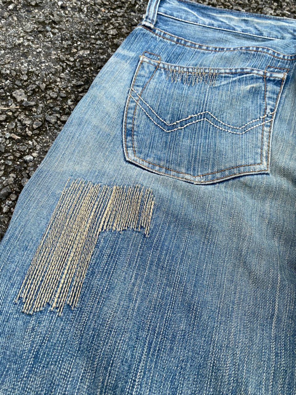 Edwin VINTAGE EDWIN EXCLUSIVE VINTAGE PATCHWORK DISTRESSED DENIM Size US 31 - 8 Thumbnail