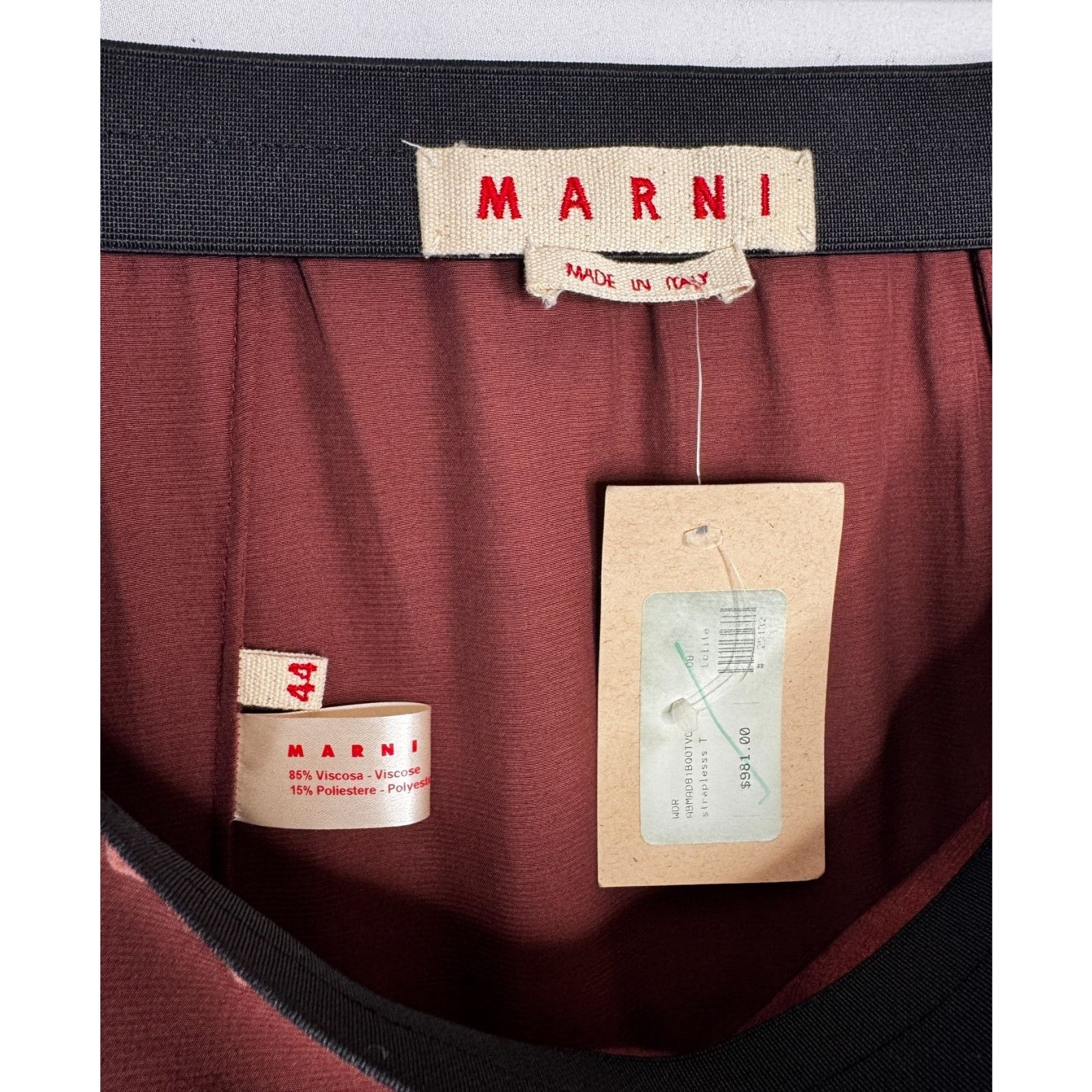 Marni Marni Dress Blue Burgundy Strapless Made Italy Strap size 44 Size XL / US 12-14 / IT 48-50 - 4 Thumbnail