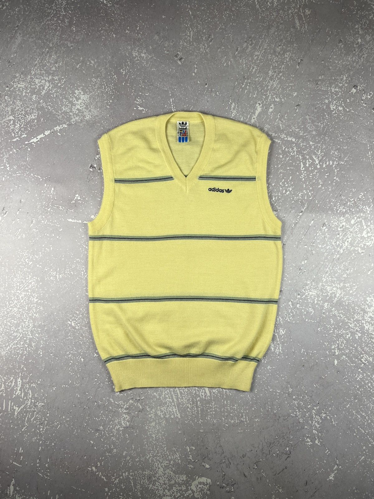 Vintage 80s 90s Adidas Wool Knit Sweater Vest West Germany