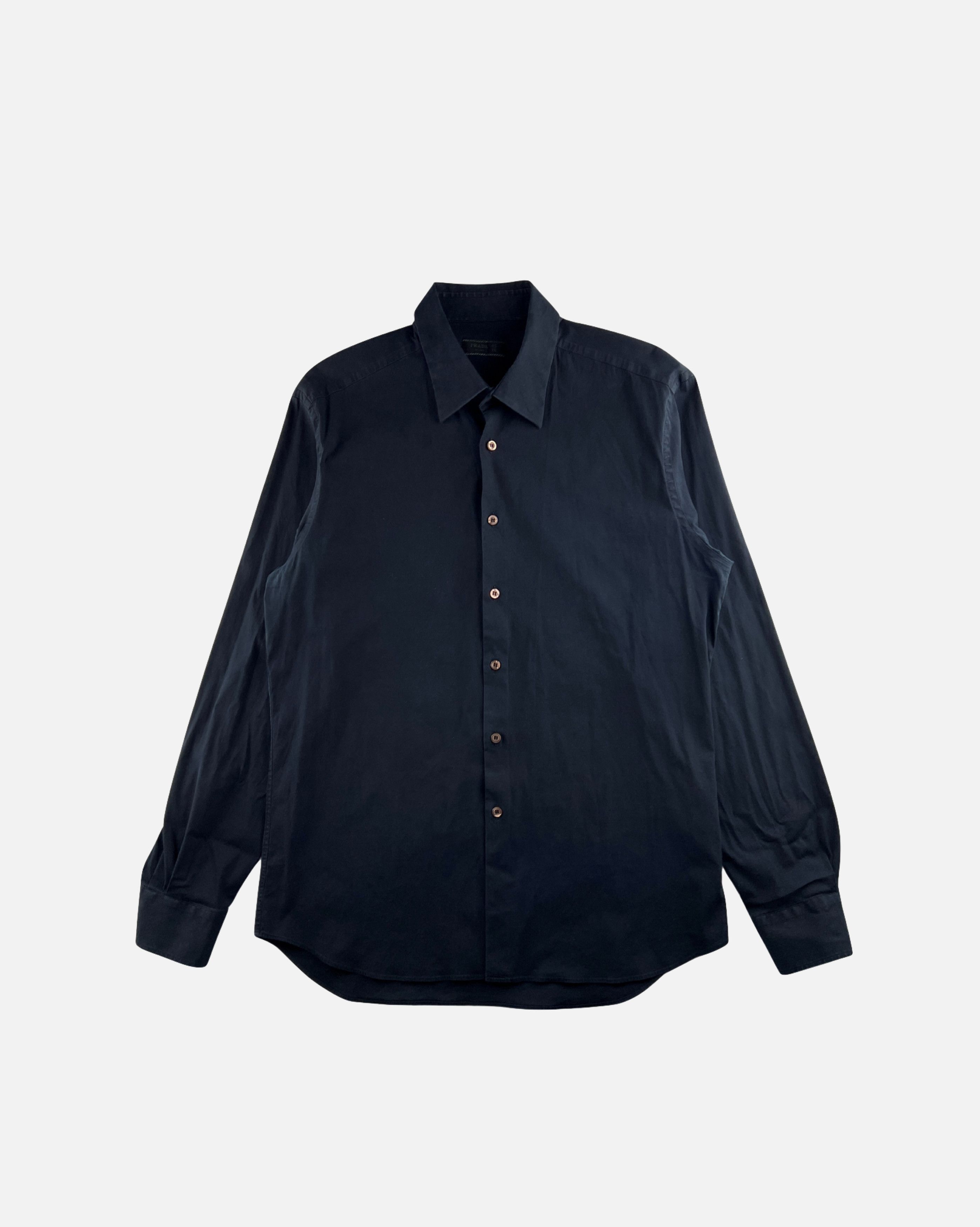 Prada Prada Dark Blue Dress Shirt Size US M / EU 48-50 / 2 - 1 Thumbnail