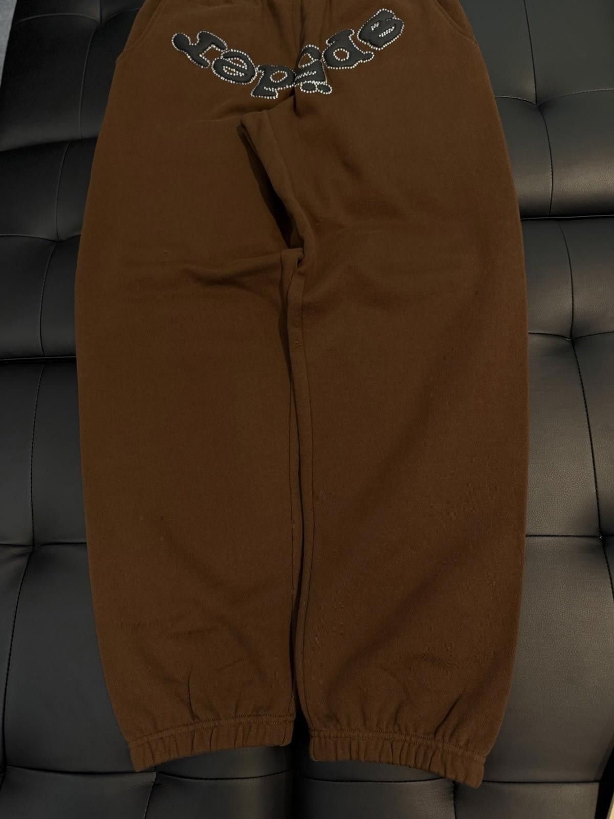 Sp5der Size S - Sp5der Worldwide Brown Crystal Sweatpants Spider Size US 30 / EU 46 - 3 Thumbnail