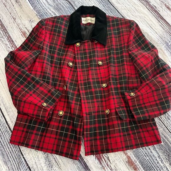 JH Collectibles Vintage JH Collectibles 100% Wool Red and Black Plaid Double Size XXL / US 16-18 / IT 52-54 - 2 Thumbnail