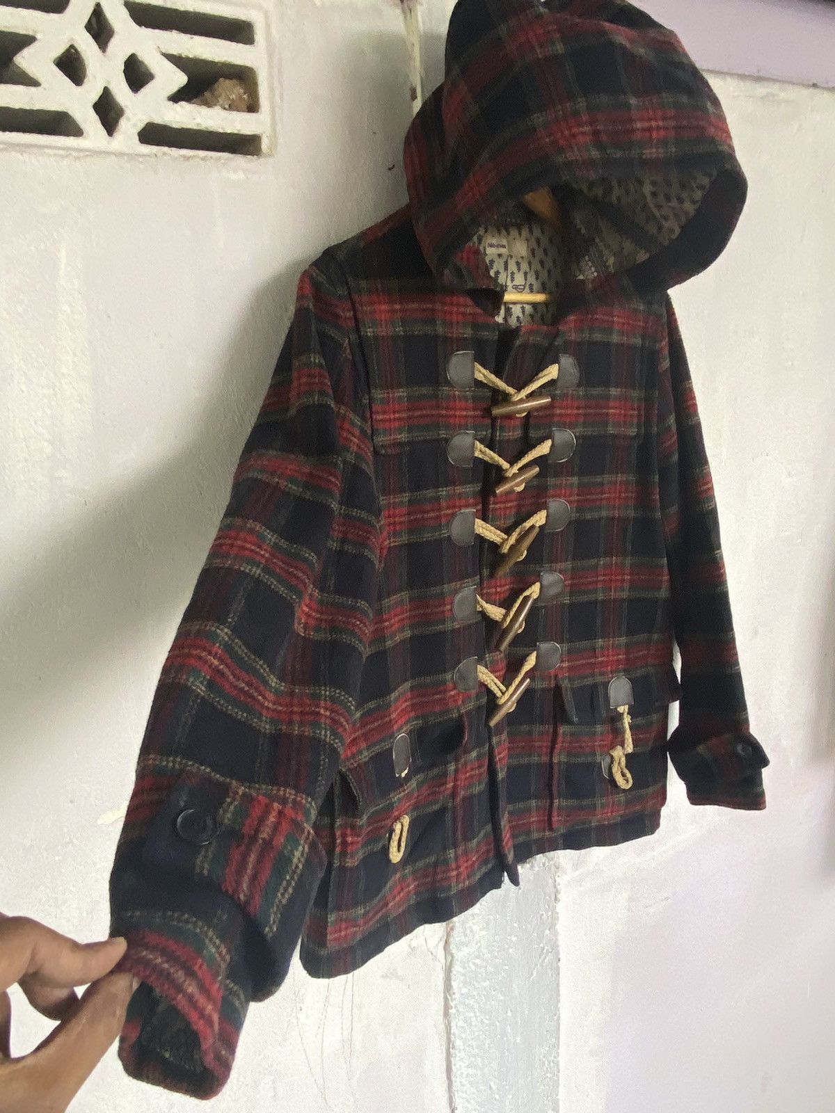 Issey Miyake × Japanese Brand × Vintage Vintage Ne-net by Issey Miyake Wool Hoodie Duffle Jacket Size M / US 6-8 / IT 42-44 - 8 Thumbnail