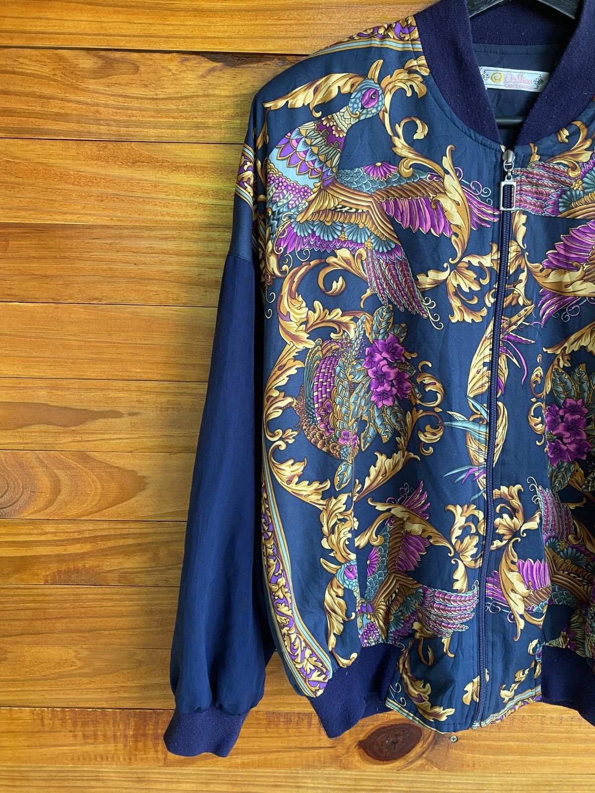 Vintage Vintage DaSjee Bomber Jacket Baroque Bird Floral Pattern Size L / US 10 / IT 46 - 7 Thumbnail