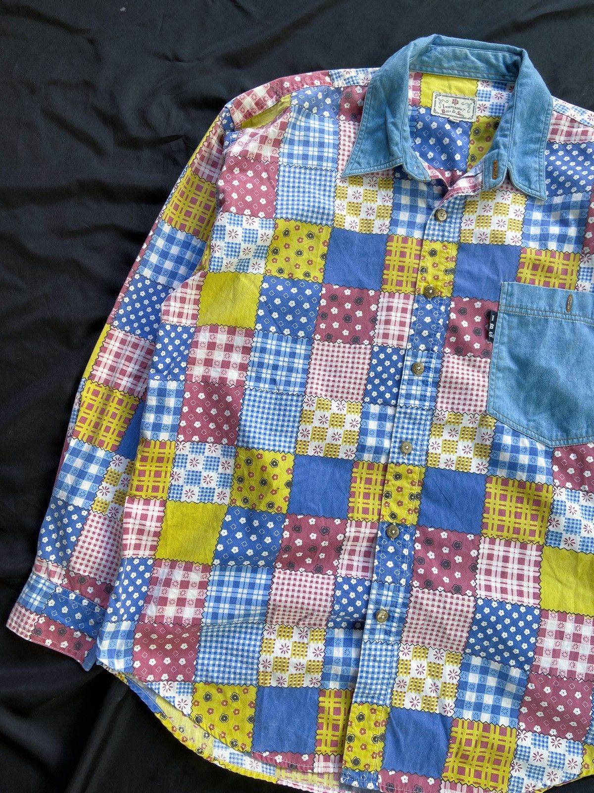 Handmade INDEPENDENT BODY & SOUL PATTERN BUTTON DOWN SHIRT Size US L / EU 52-54 / 3 - 3 Thumbnail