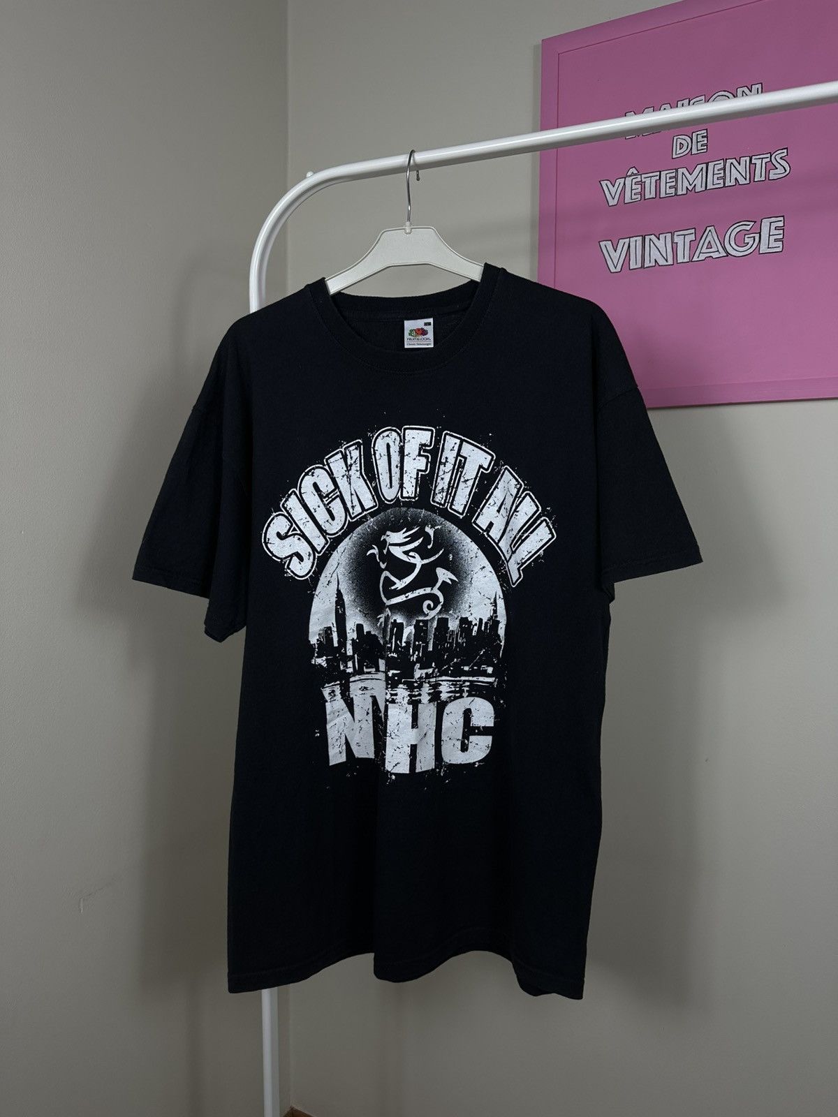 Fruit Of The Loom Sick Of It All NYHC Vintage T Shirt Size US L / EU 52-54 / 3 - 2 Thumbnail