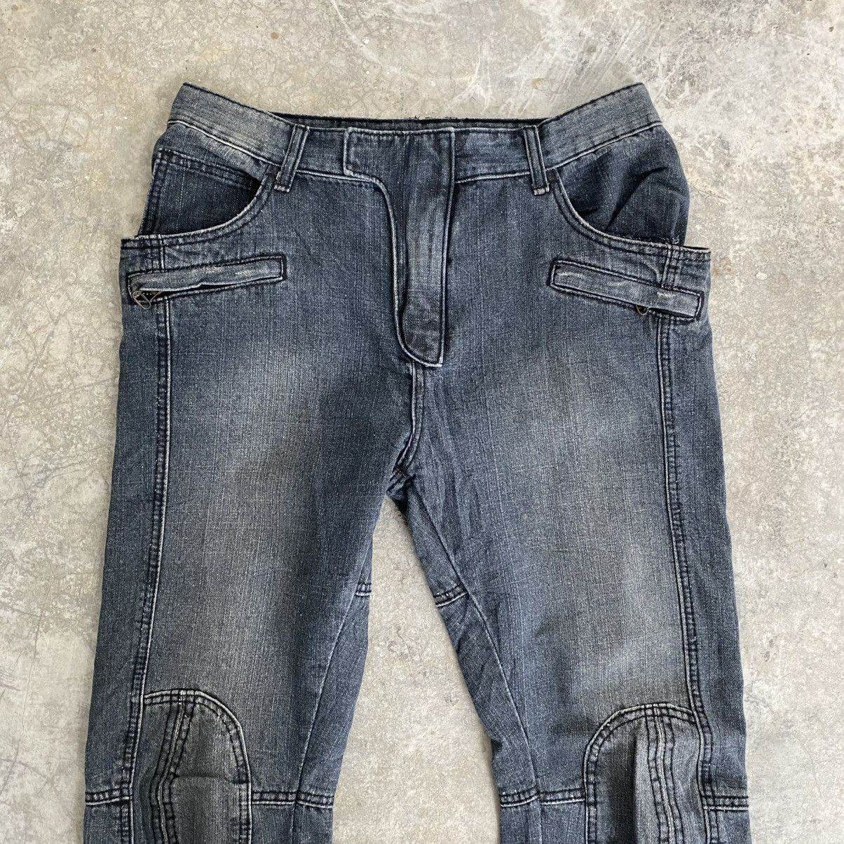 Balmain 2000’s Balmain Paris “Padded” Knee Biker Denim Jeans Size US 34 / EU 50 - 3 Thumbnail