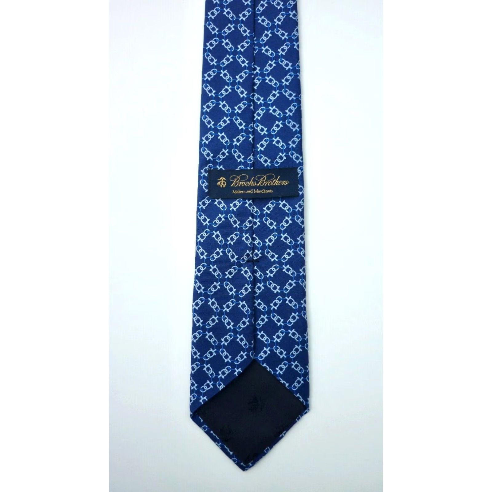 Brooks Brothers Brooks Brothers Makers and Merchants Silk Tie Printed in Italy Made in USA Men's Tie Geometric Blue Silk 61" Long 3.25" Wide Mens Size ONE SIZE - 6 Thumbnail