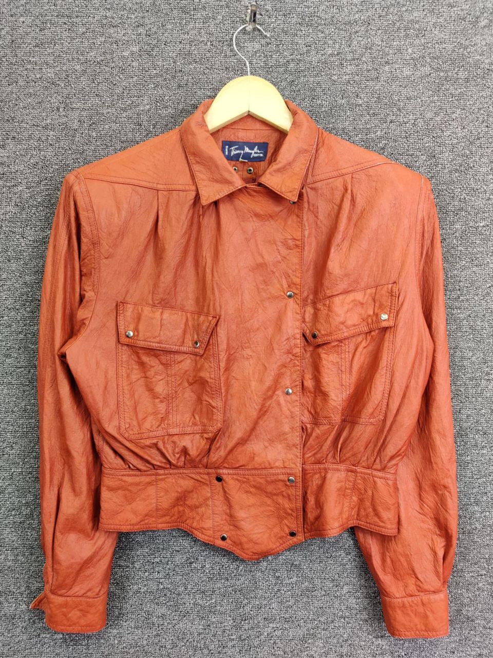 Thierry Mugler Nice ❗Thierry Mugler Bomber Leather Jacket Size US M / EU 48-50 / 2 - 2 Thumbnail