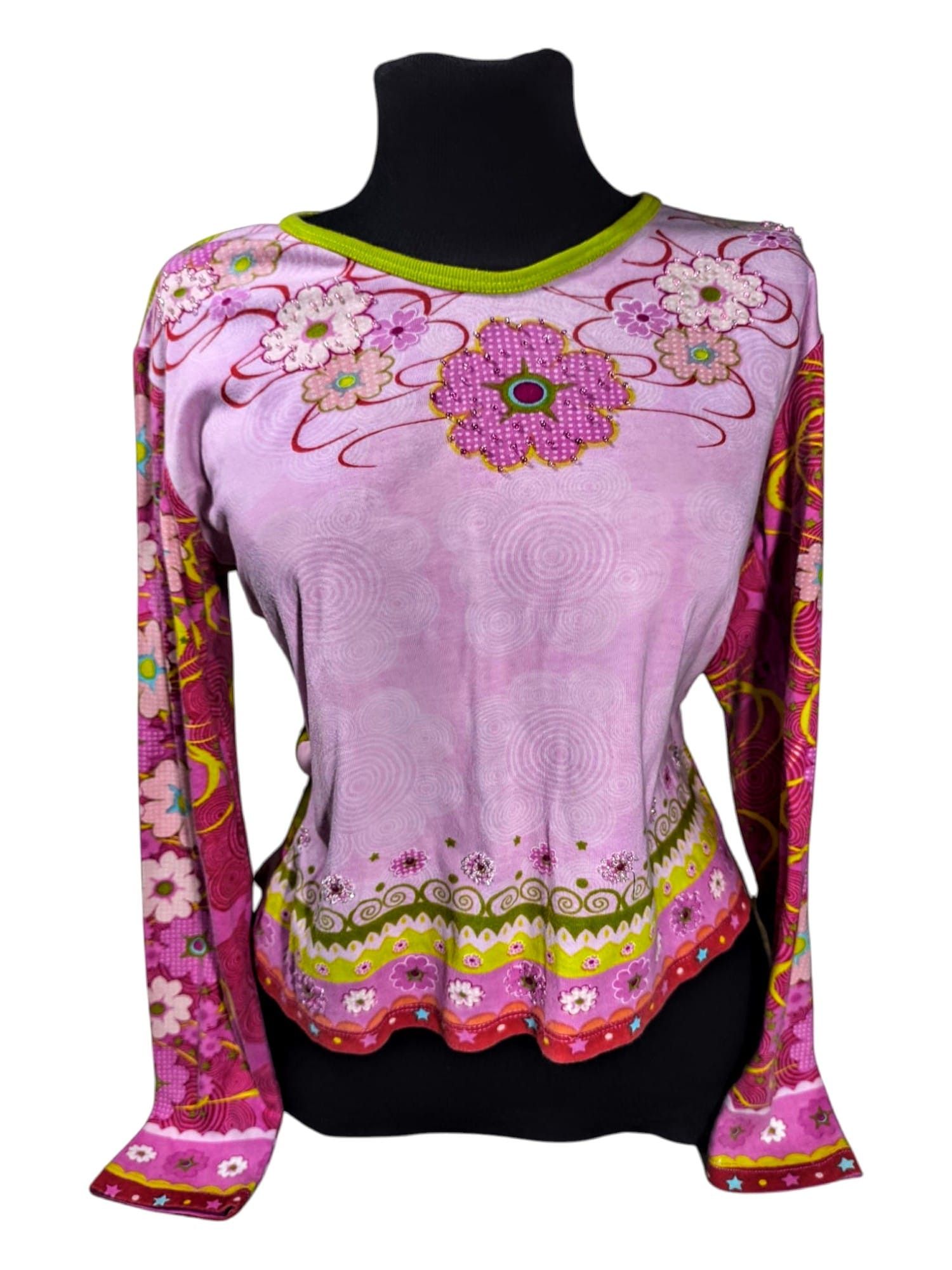 Custo Barcelona vintage custo barcelona desigual blumarine pink floral top Size S / US 4 / IT 40 - 1 Thumbnail
