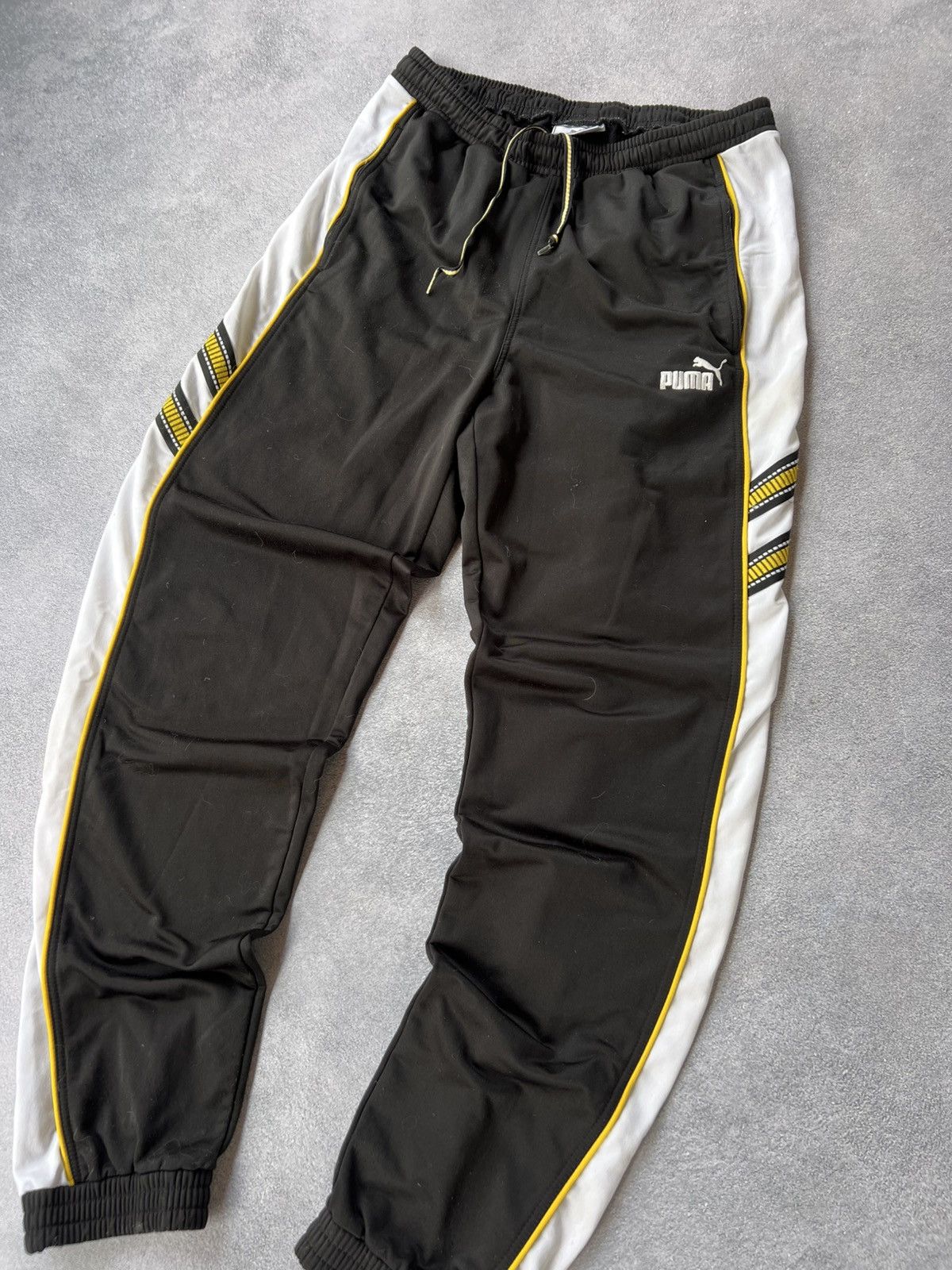 Puma 🐾 Vintage Puma Track Pants L — Black / Side Stripes / Zip Cu Size US 34 / EU 50 - 4 Thumbnail