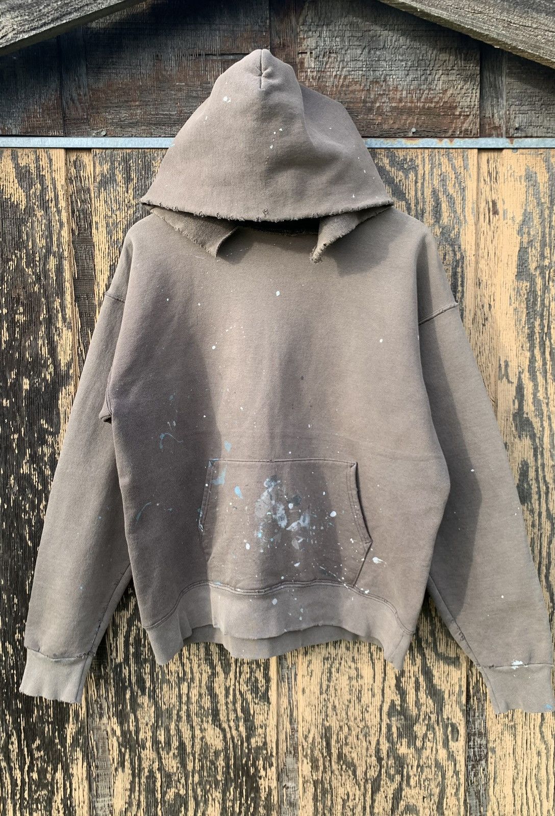 Vintage Vintage Thrashed Sun Faded Blank Hoodie 90s Paint Boxy M Size US M / EU 48-50 / 2 - 1 Thumbnail