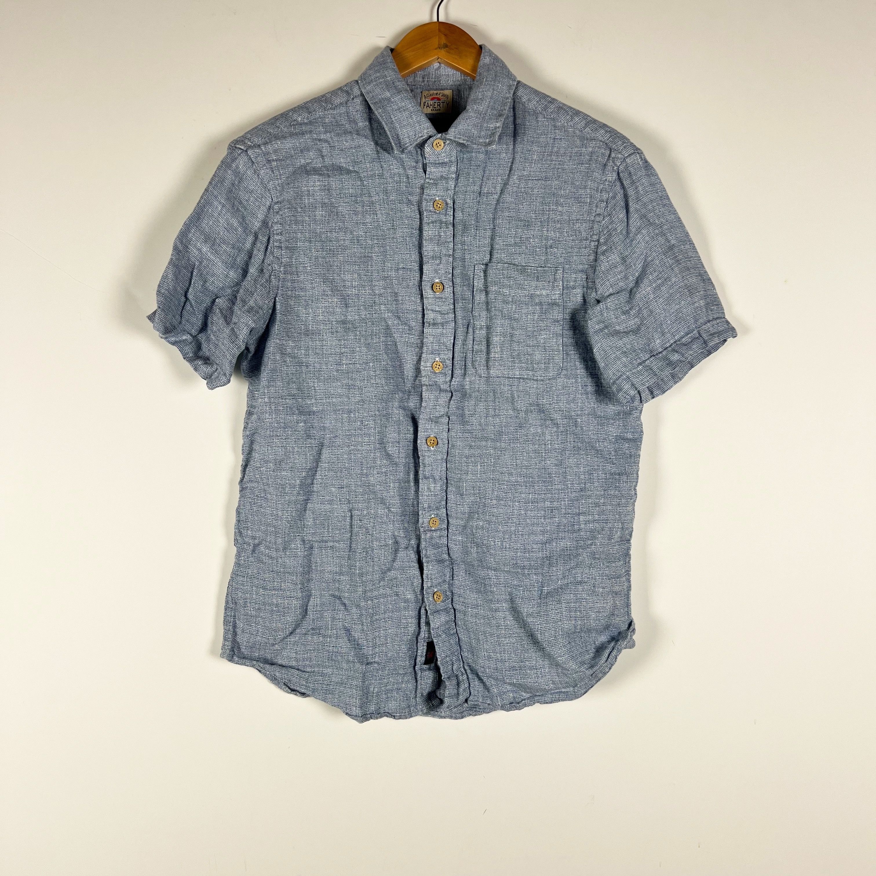 Faherty Faherty Men's Short Sleeve Palma Linen Size US M / EU 48-50 / 2 - 1 Thumbnail