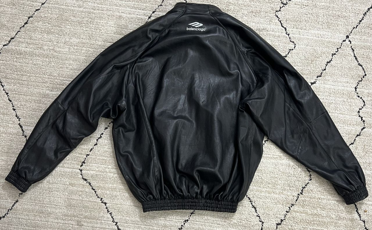 Balenciaga BALENCIAGA B-Sporty Leather Bomber Jacket Size US XL / EU 56 / 4 - 19 Thumbnail