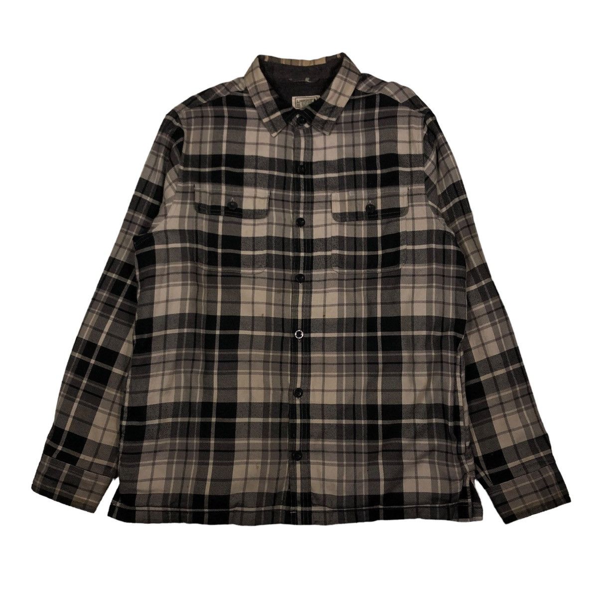 🔥VINTAGE FLANNEL SHIRT JACKET L.L.BEAN CHECK TARTAN DESIGN