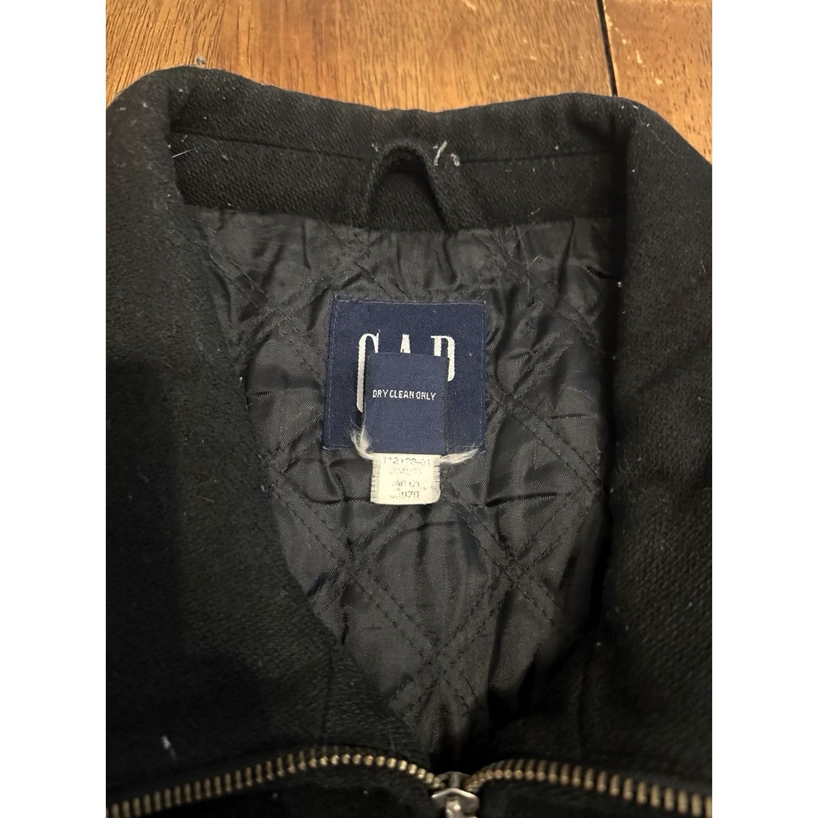 Gap VINTAGE Gap Wool Insulated Bomber Jacket Large Black Size US L / EU 52-54 / 3 - 7 Thumbnail