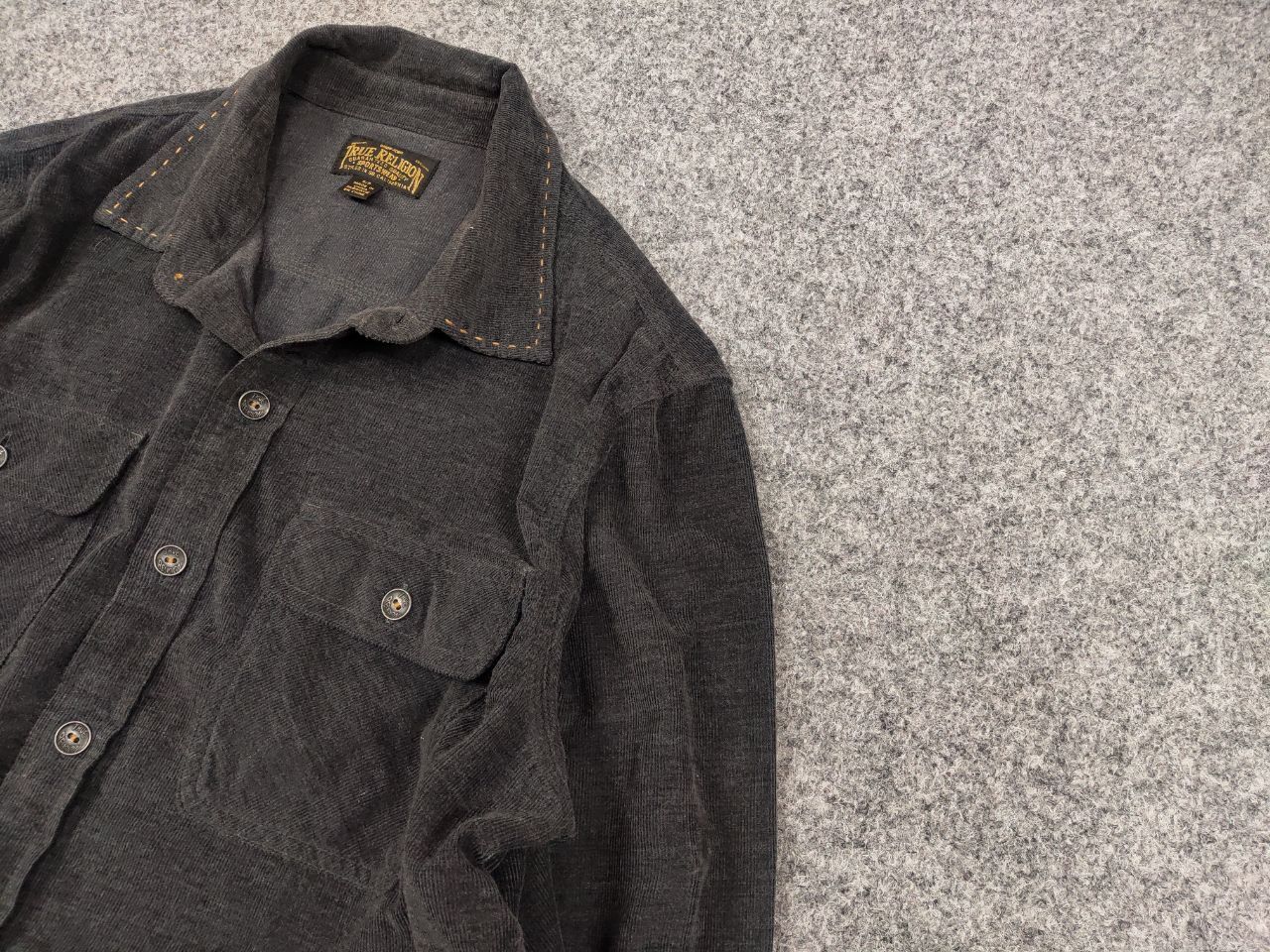 True Religion True Religion Mens Workwear Casual Corduroy Button T Shirt Size US S / EU 44-46 / 1 - 5 Thumbnail