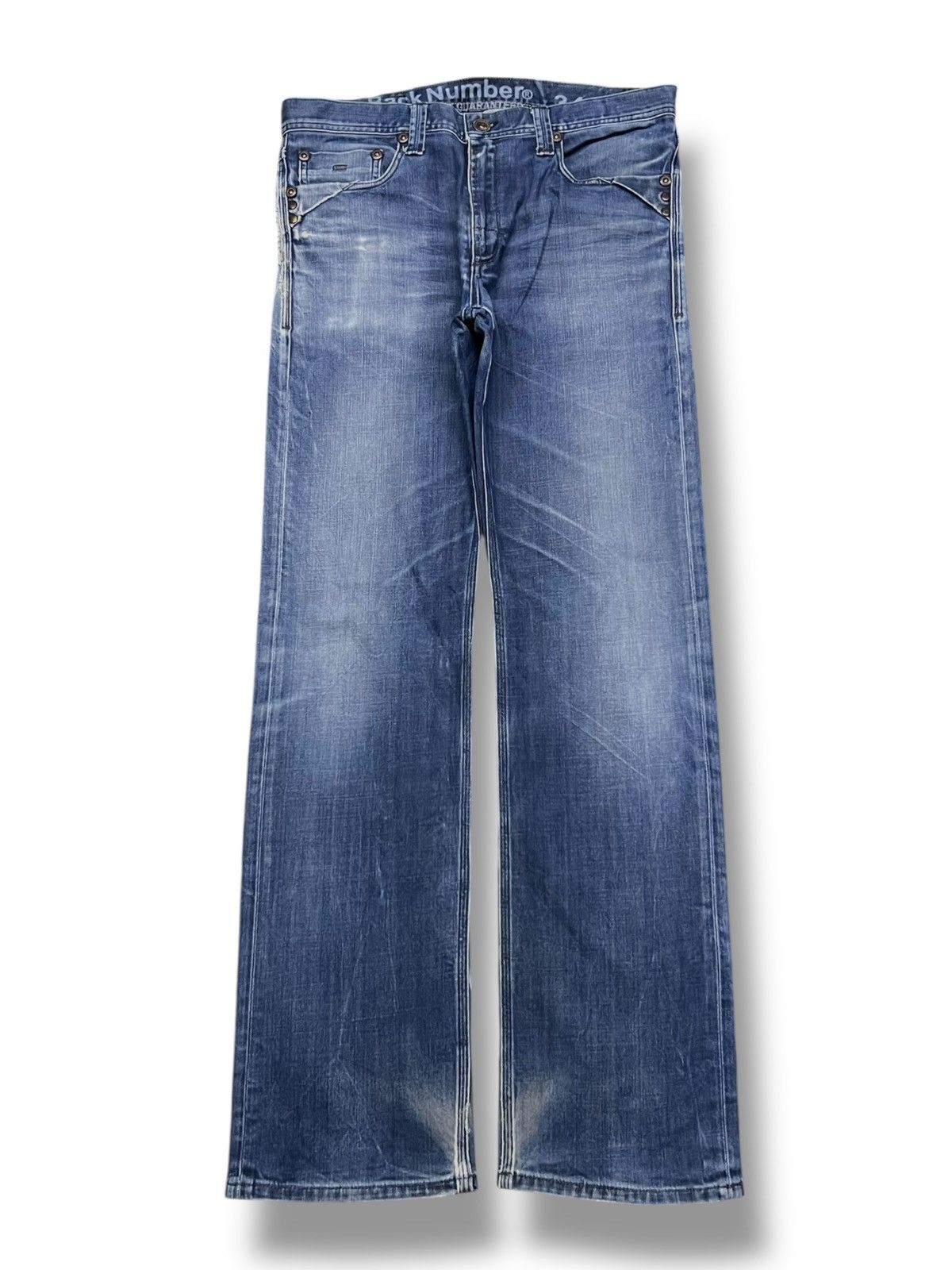 Japanese Brand Vintage Back Number®️Japan - Faded, Distressed Jeans Size US 36 / EU 52 - 2 Thumbnail