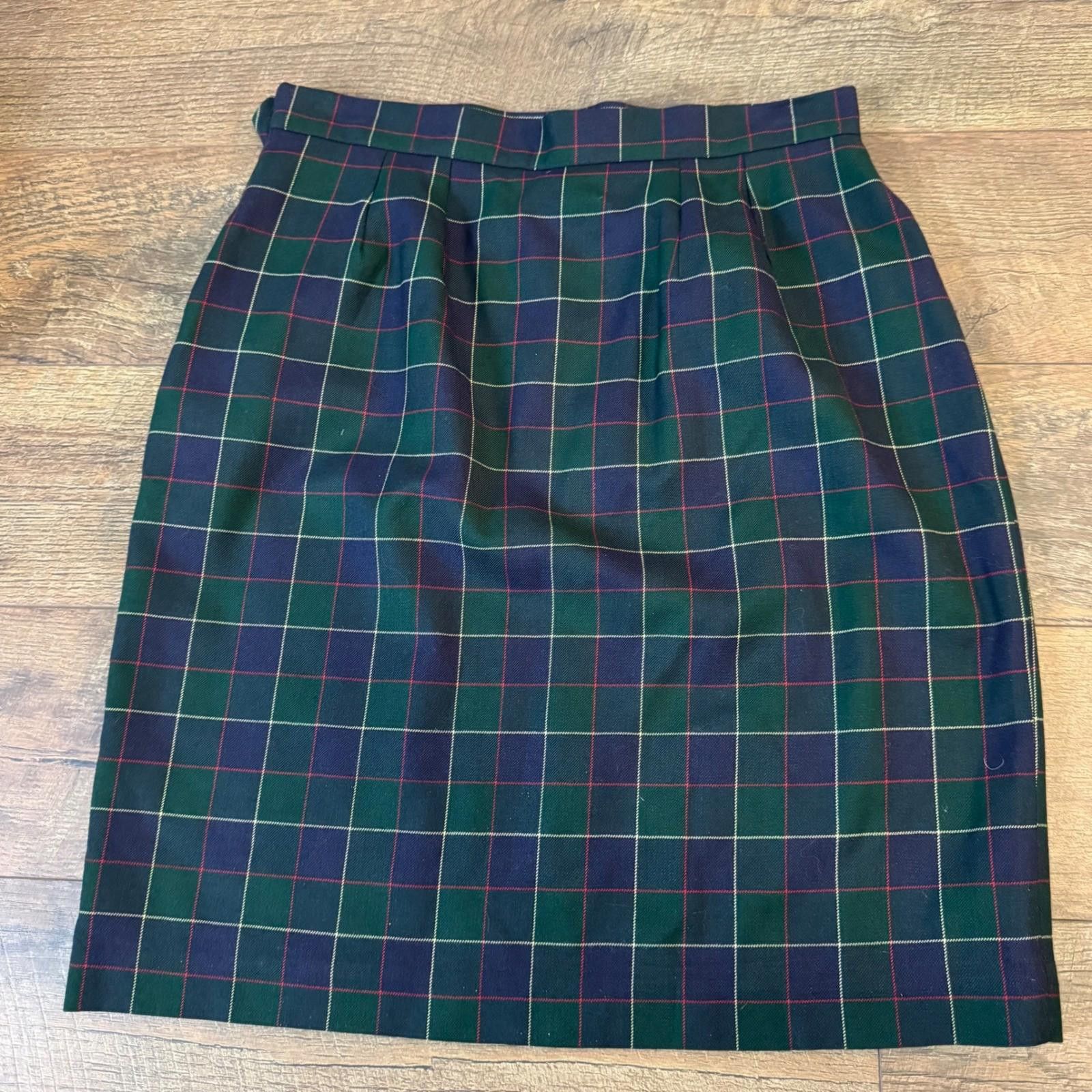 Other Vintage Talbots Womens Plaid Wool Skirt Size 14 Size 36" / US 14 / IT 50 - 1 Thumbnail