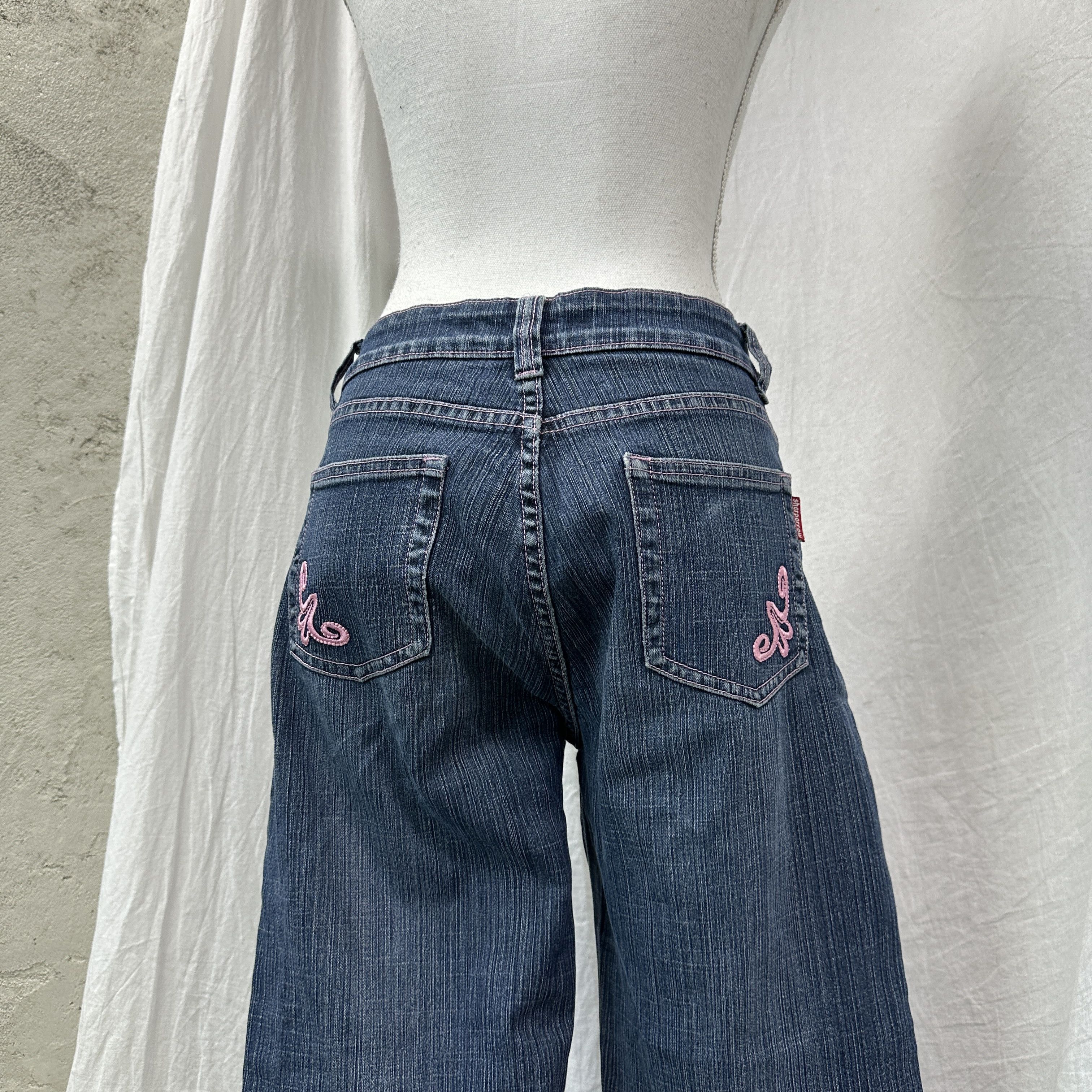 Vintage Vintage Denim Streetwear Flared Wide Leg Jeans Y2K Size 31" - 9 Thumbnail