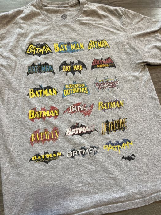 Batman Y2K Batman 75th anniversary logos graphic tee | Grailed