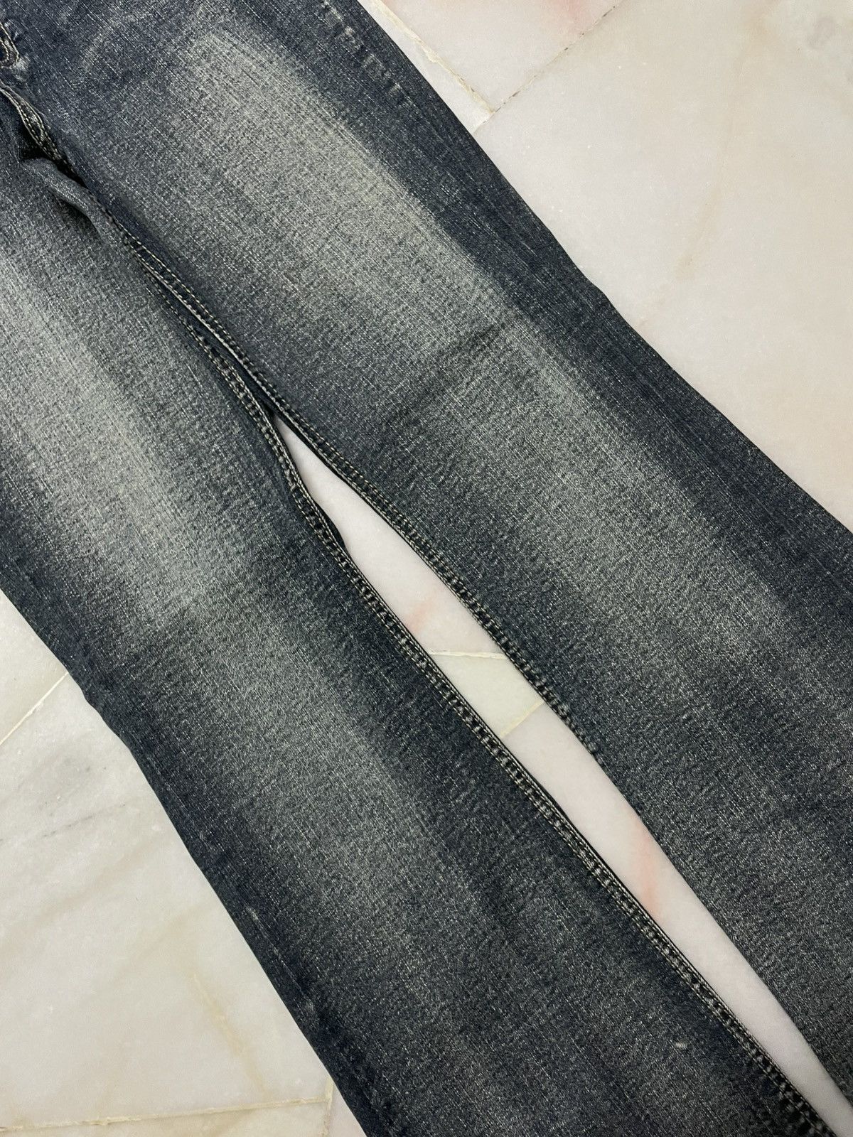 Tornado Mart 💥Insane💥Flared 90s Style Japanes Washed Whisker Bootcut Jean Size 27" / US 4 / IT 40 - 3 Thumbnail