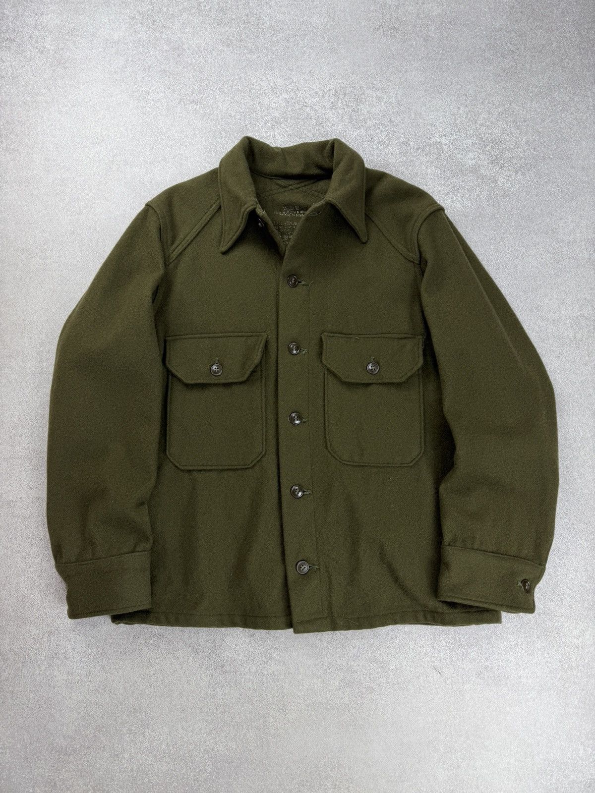 Vintage Vintage US Army OG-108 Olive Green Wool Field Jacket Shirt Size US M / EU 48-50 / 2 - 1 Thumbnail