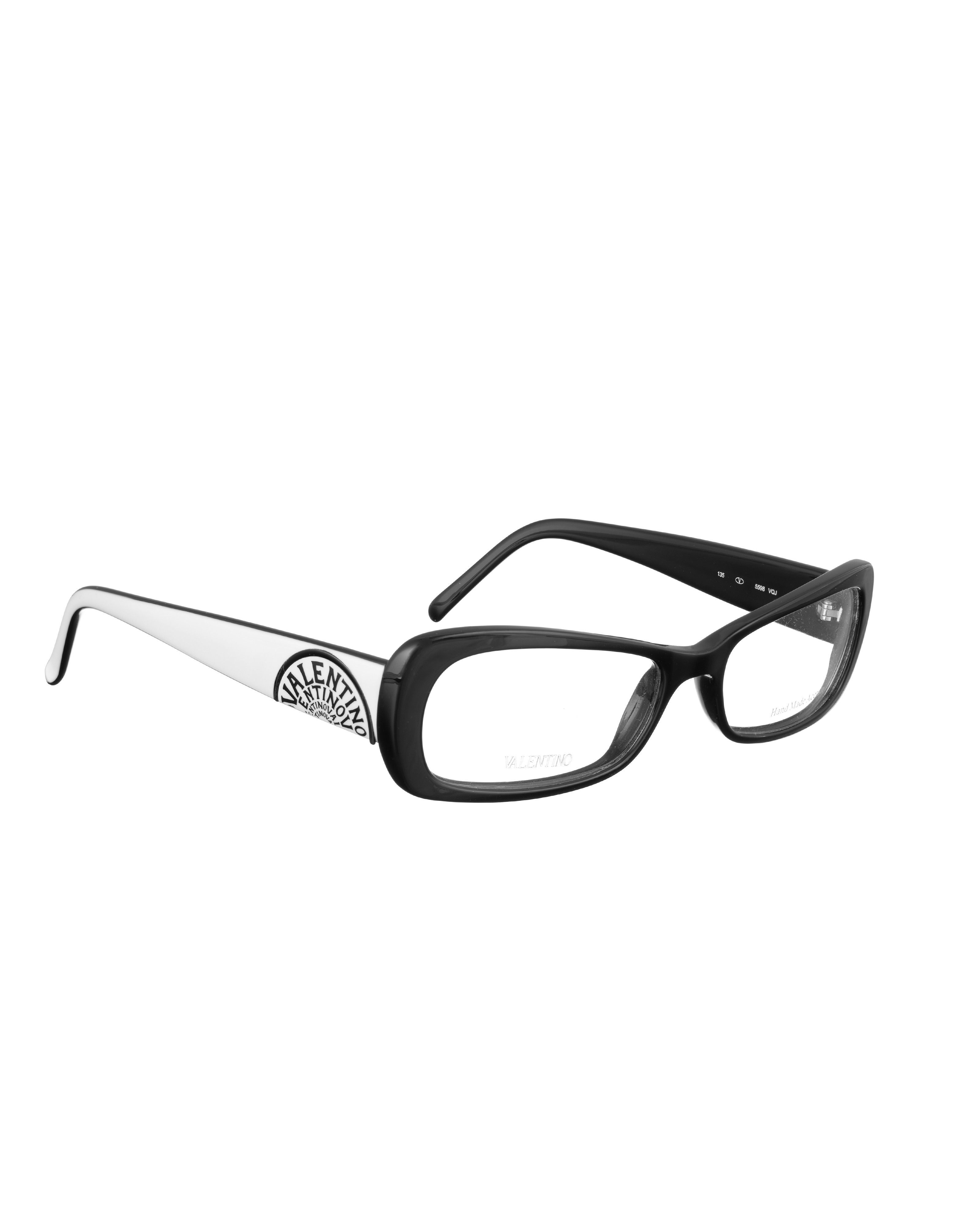 Valentino Valentino 00s Black & White Cat Eye Glasses Size ONE SIZE - 1 Thumbnail