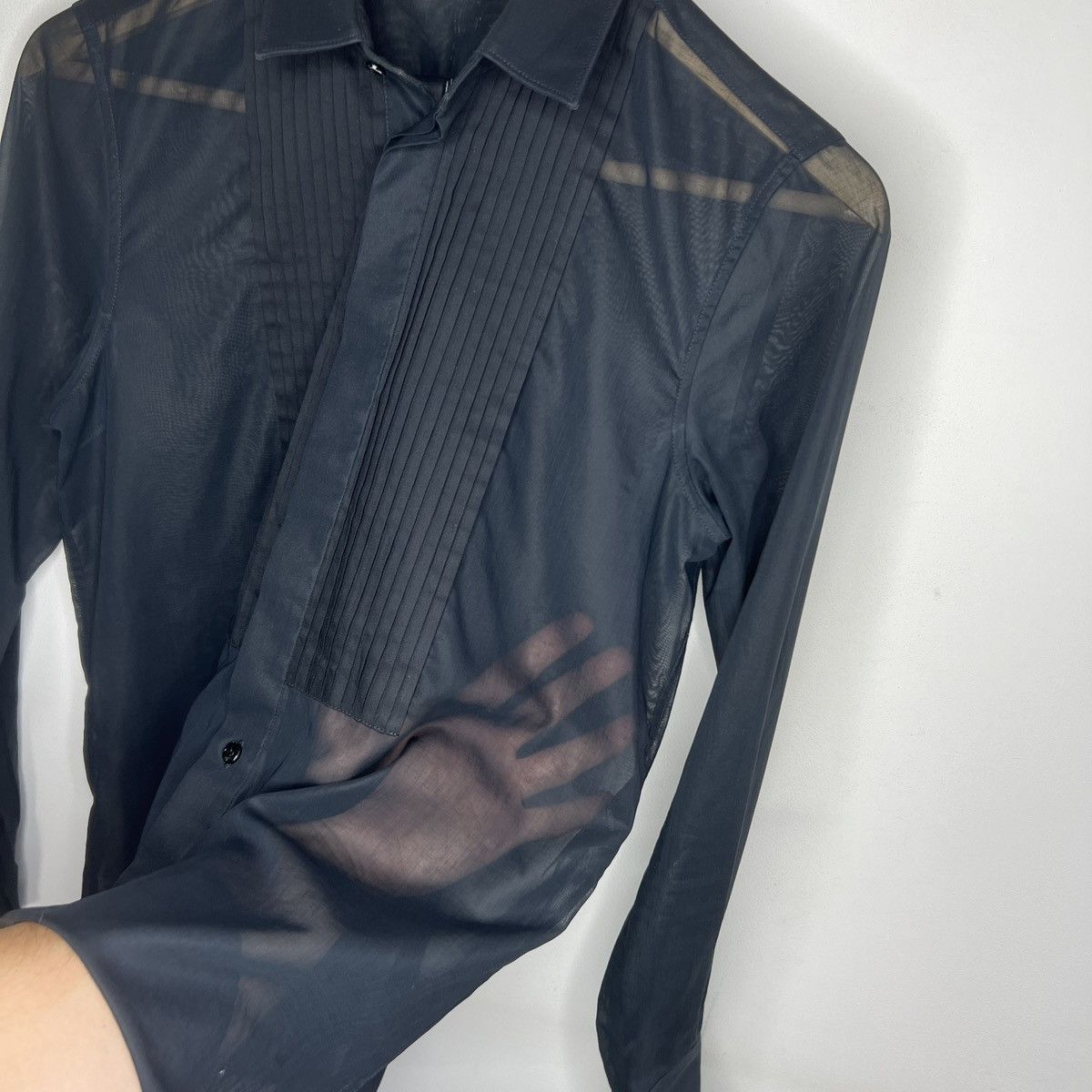 Saint Laurent Paris Saint Laurent Classic Black Transparent Shirt Avant Garde Size US S / EU 44-46 / 1 - 7 Thumbnail
