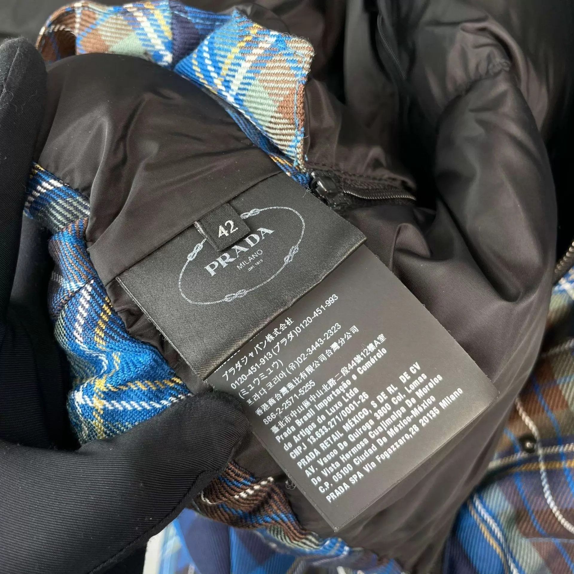 Prada Prada 95 New Blue Check Down Jacket 42 Size M / US 6-8 / IT 42-44 - 4 Thumbnail