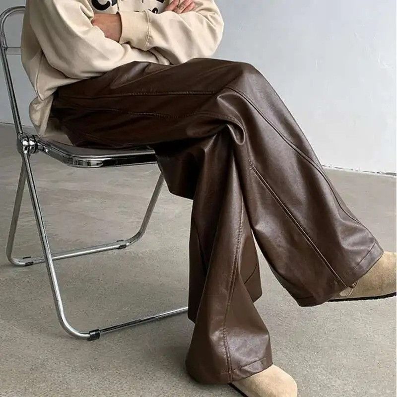 Vintage American Style Men's Pants Casual Pu Leather Size US 32 / EU 48 - 2 Thumbnail