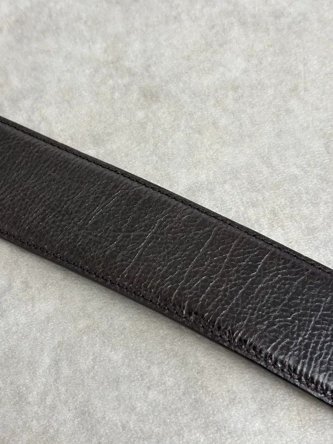 Yves Saint Laurent AW2003 Yves Saint Laurent Brown Leather Silver Buckle Belt Size ONE SIZE - 6 Thumbnail
