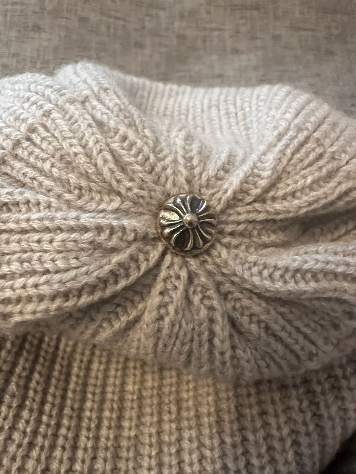 Chrome Hearts Chrome Hearts Gray Cashmere Leather Stars Beanie Size ONE SIZE - 5 Thumbnail