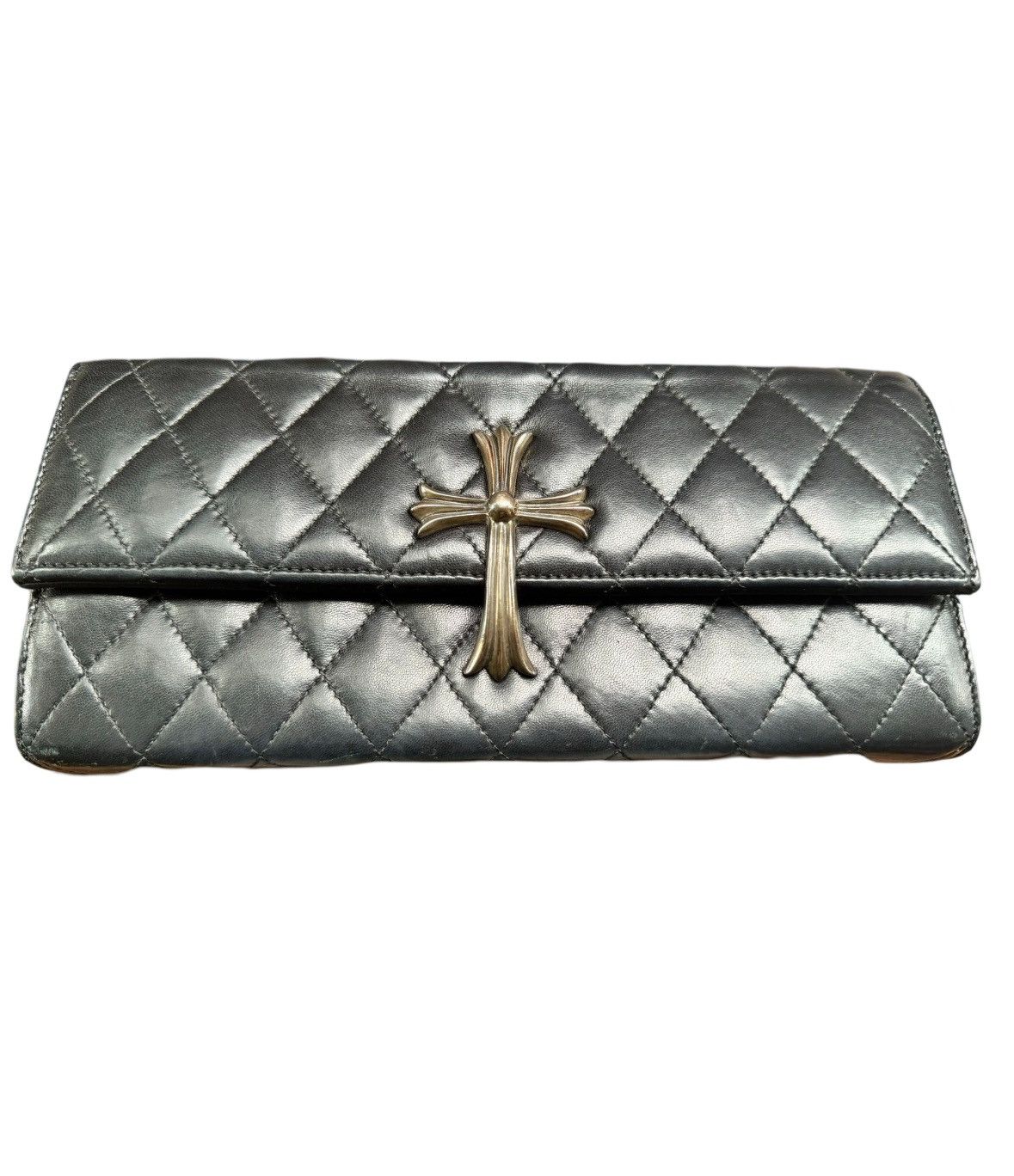 Chrome Hearts Huge cross quilted leather dinner clutch bag purse Size ONE SIZE - 1 Thumbnail