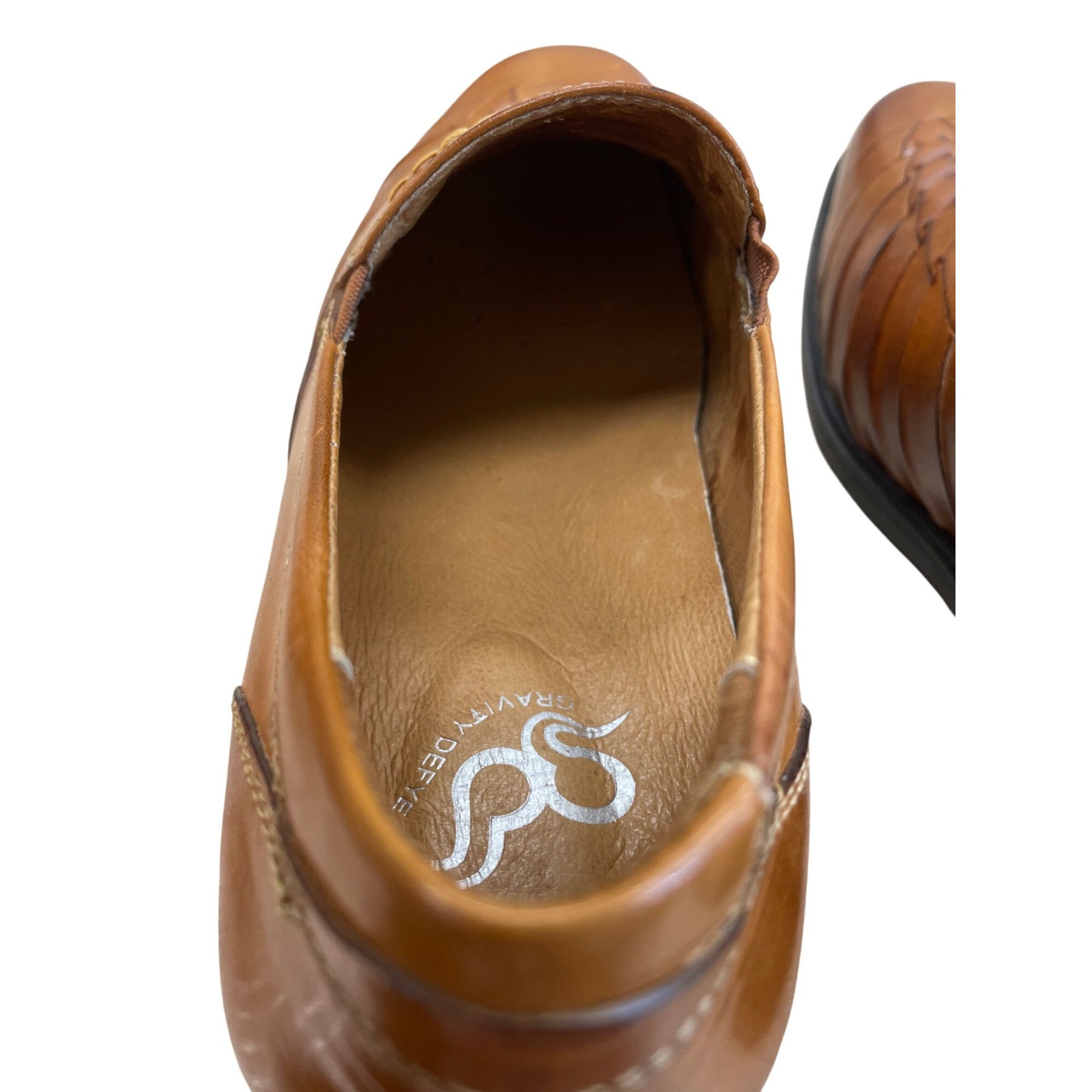Other Gravity Defyer mens brown leather slip on loafers shoes SIze Size US 8 / EU 41 - 16 Thumbnail