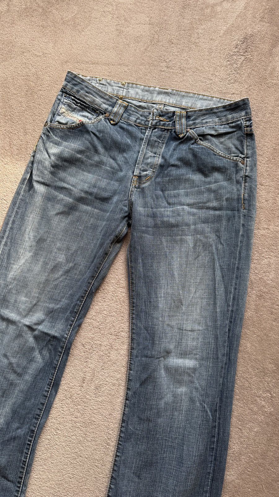 Le Grande Bleu (L.G.B.) Diesel Y2K vintage faded washed denim distressed jeans Size US 32 / EU 48 - 2 Thumbnail