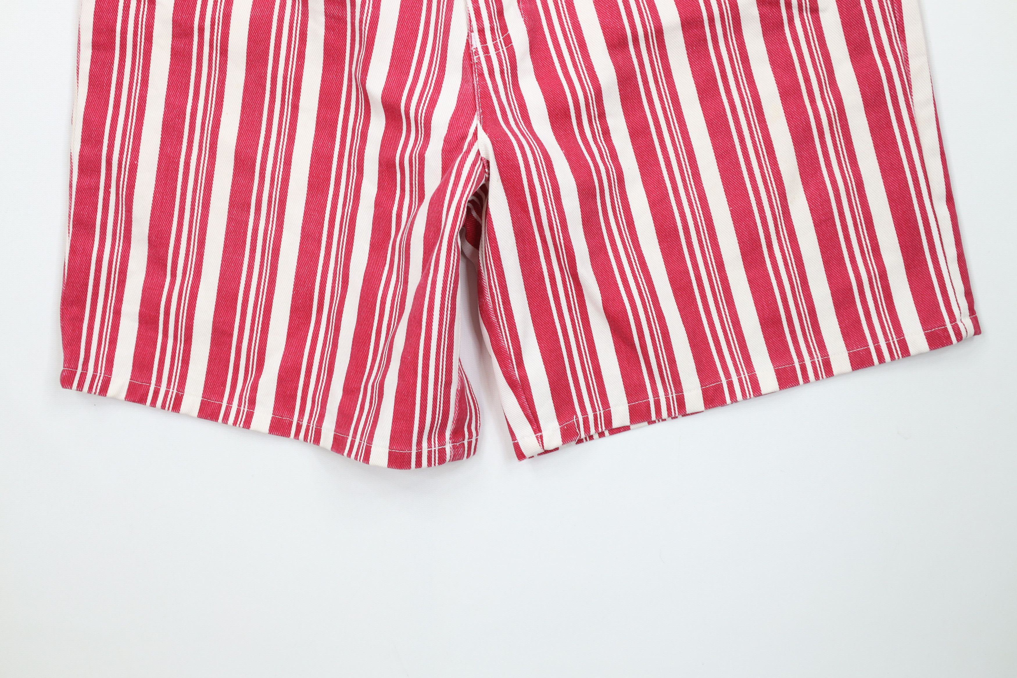 Vintage Vintage 90s Streetwear Candy Cane Striped Denim Jean Shorts Size 34" / US 12 / IT 48 - 4 Thumbnail