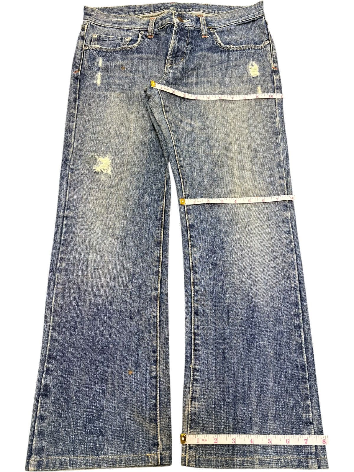 Uniqlo Vintage Uniqlo Faded Wash Distressed Loose Jeans Size 33" - 8 Thumbnail