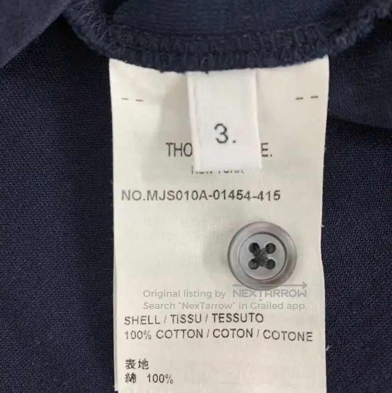 Thom Browne Thom Browne Men's Navy Cotton T-Shirt . Size US L / EU 52-54 / 3 - 8 Thumbnail