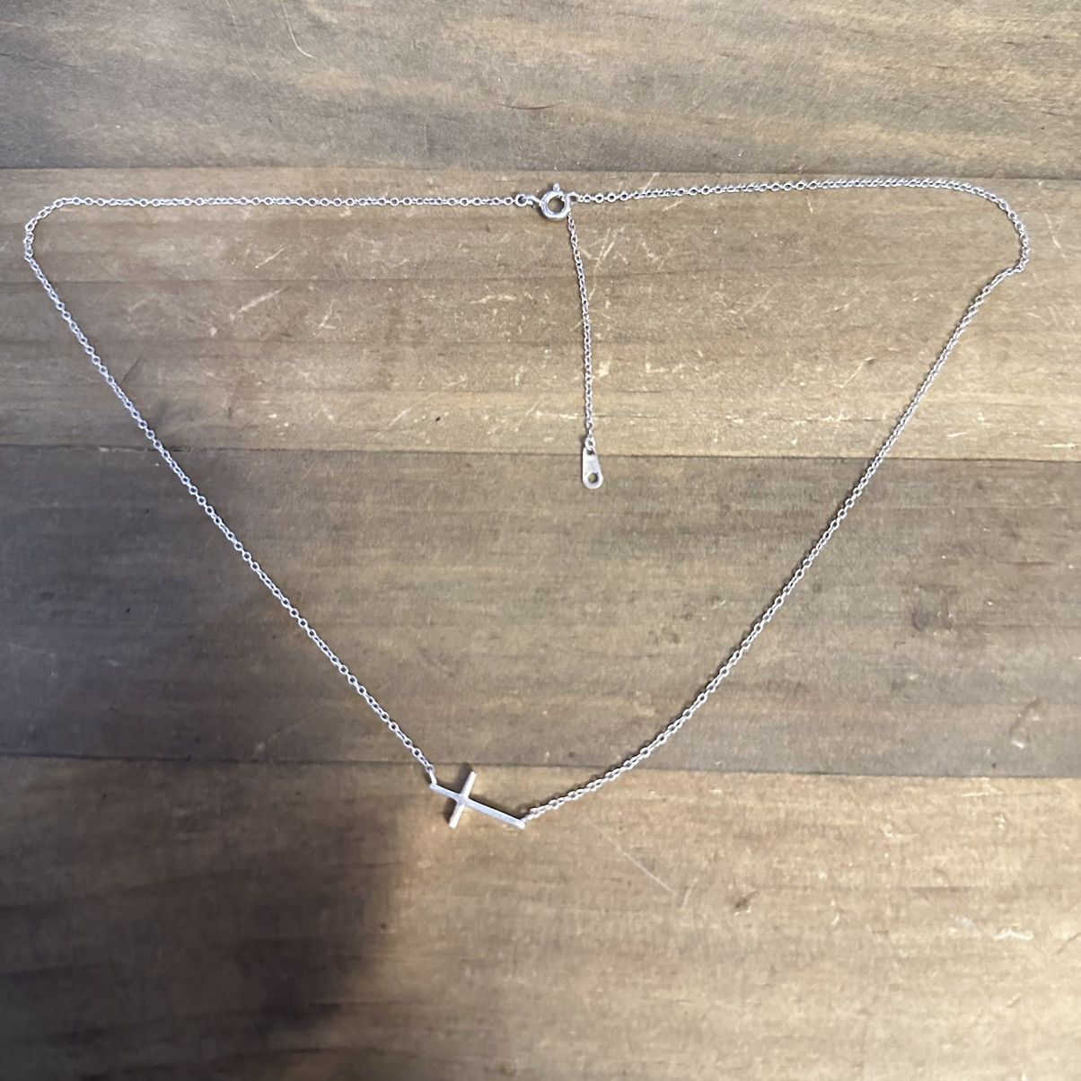 Other Vintage delicate 925 silver sideway cross necklace Size ONE SIZE - 2 Thumbnail