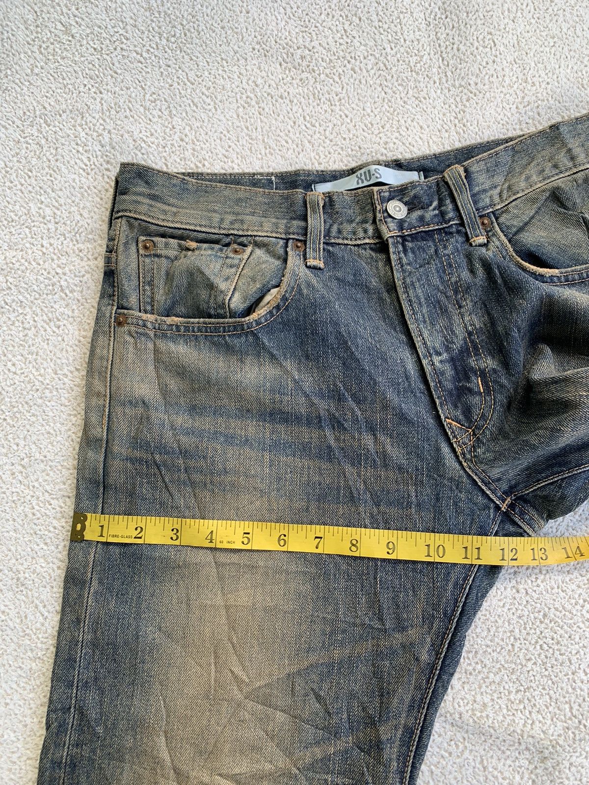If Six Was Nine × Japanese Brand × Le Grande Bleu (L.G.B.) Vintage Edwin XV Loose Yellow Mud Washed Distressed Jeans Size US 31 - 16 Thumbnail