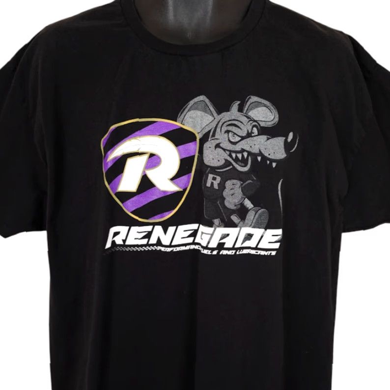 Hanes Hanes Renegade Racing T Shirt Mens XL Black Crew Neck Short Sleeve Cotton Size US XL / EU 56 / 4 - 2 Thumbnail