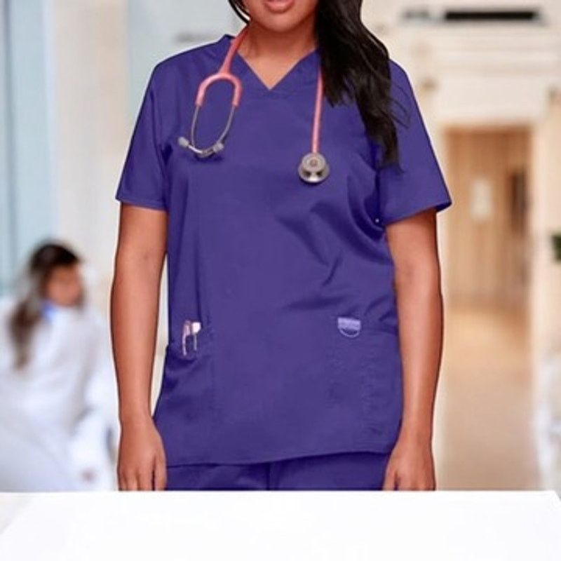 Cherokee XL Cherokee Scrub Top-Set of 3-Purple Teal Navy-Solid Size XL / US 12-14 / IT 48-50 - 2 Thumbnail