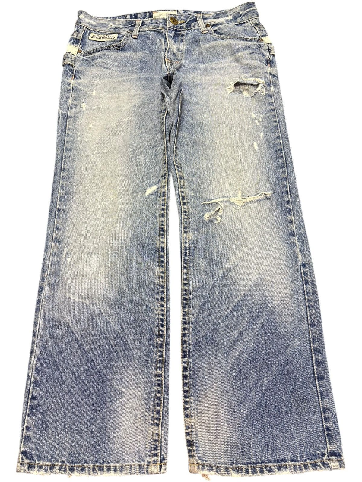 Fubu Vintage Lolita Club Faded Wash Distress Baggy Jeans Size US 36 / EU 52 - 1 Thumbnail