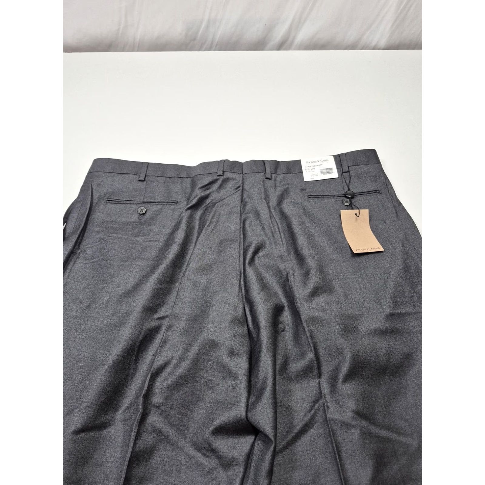 Vintage VTG Franco Tassi Dress Pants Men's 46x36 Gray Wool Cashmere Pleated Unhemmed NWT Size US 30 / EU 46 - 6 Thumbnail