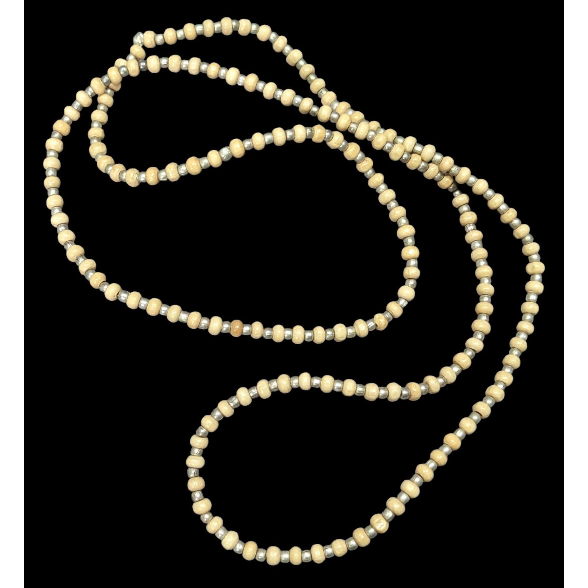 Other Vintage Long Beige & Gold-Toned Beaded Necklace Size ONE SIZE - 1 Thumbnail