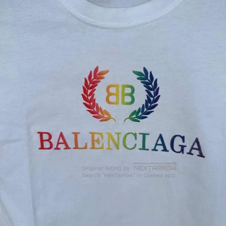 Balenciaga Balenciaga Rainbow Wheat Pattern Short Sleeve T-Shirt Size US XS / EU 42 / 0 - 3 Thumbnail